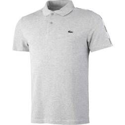 Lacoste Regular Fit Branded Bands Stretch Cotton Polo Shirt - Grey Chine