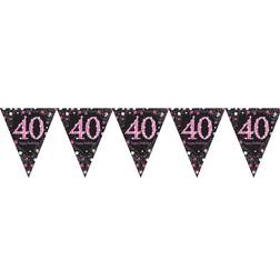 Amscan 40 års Fødselsdag banner Pink