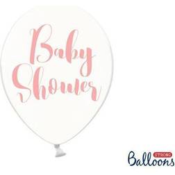 PartyDeco Babyshower balloner med lyserøde bogstaver 6 stk