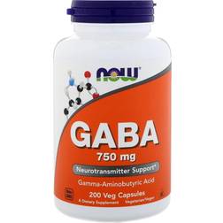 Now Foods GABA 750 mg 200 stk 100 stk