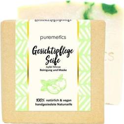 puremetics Pleje Natural soaps Rensende ansigtsplejesæbe Æble mynte 100 g