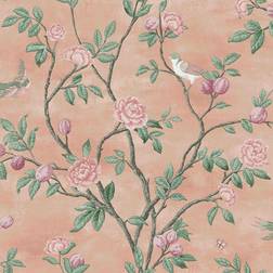 Laura Ashley Eglantine Blush Wallpaper Roll Pink