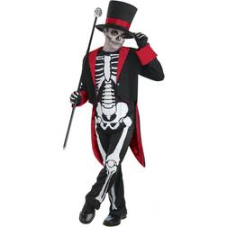 Bristol Novelty Bristol Novelty Childrens/Kids Mr Bone Jangles Halloween Costume (L) (Black/White/Red)