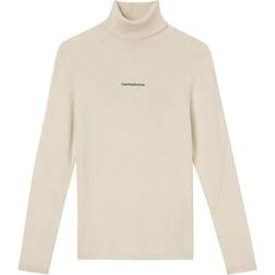 Calvin Klein Slim Roll Neck Jumper - Muslin