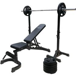 Titan Life Weight Garage Gym 100 kg, Träningsbänk med skivstångsställning