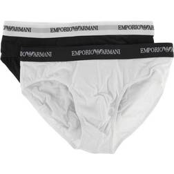 Emporio Armani Core Logo Band with Briefs 2-pack - White/Navy Blue