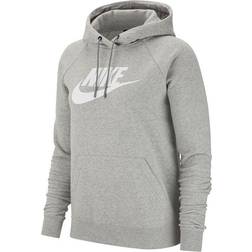 NIKE Sportswear Club Fleece Women's Logo Pullover Hoodie - Dark Grey Heather/White