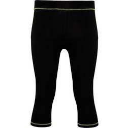 Tridri Calf Length Leggings Women - Black/Lightning Green