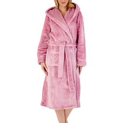 Slenderella 46" Luxury Flannel Fleece Hooded Wrap - Mauve