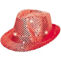 Folat Trilby with LED and Glitter Red