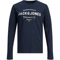 Jack & Jones Boy's Cotton-jersey Long-sleeved T-shirt - Blue/Navy Blazer (12190513)