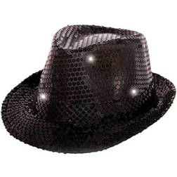 Folat Trilby with LED and Glitter Black Metallic