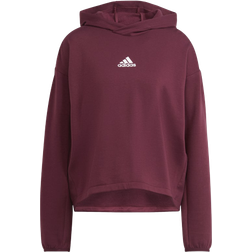 Adidas Women's Essentials X Zoe Saldana Primegreen Hoodie - Victory Crimson