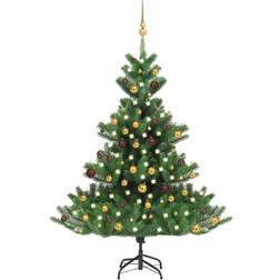 vidaXL Nordmann Fir LED & Ball Christmas Tree 59.1"