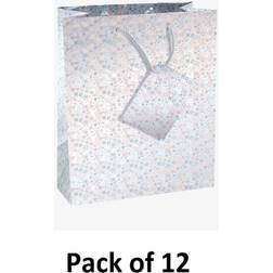 County Stationery Bolsa De Regalo Hologréfica De Papeleréa Del Condado Paquete De 12 M Blanco