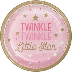 Paptallerkener One Little Star Girl 8-pak