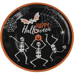 Joker Paptallerkener Halloween Skelet 8-pak