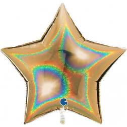 Folieballon Stjerne Glitter Guld