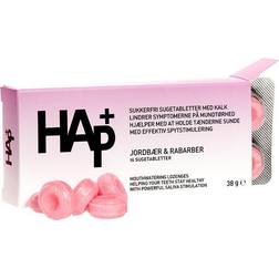HAp+ HAp Sugetabletter Jordbær og Rabarber