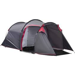 OutSunny 2 - 3 Person Tunnel Tent With 1 Bedroom - Grey