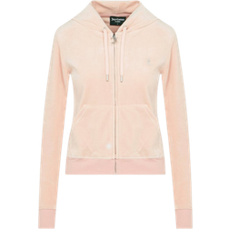 Juicy Couture Classic Velour Diamante Robertson Zip Hoodie - Pale Pink