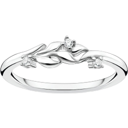 Thomas Sabo Charm Club Leaves Ring - Silver/Transparent