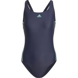 Adidas Women's SH3.RO Classic 3-Stripes Swimsuit - Shadow Navy/Pulse Mint