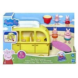 Hasbro Peppa Pig Peppa’s Adventures Peppa’s Beach Campervan Vehicle Preschool Toy: 10 Pieces, Rolling Wheels; Ages 3 and Up
