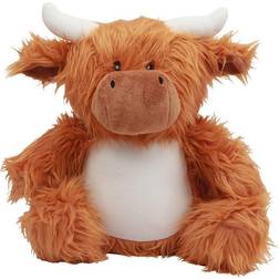 Mumbles Zippie Highland Cow Plush Toy (One Size) (Brown)