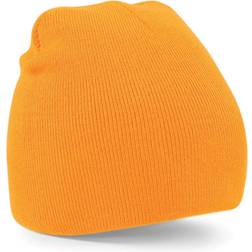 Beechfield Plain Basic Knitted Winter Beanie Hat - Fluorescent Orange