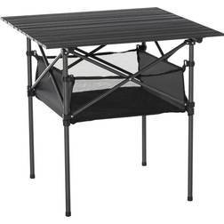 OutSunny Outsunny Portable Camping Table with Storage Black