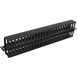 Deltaco 19" 1U Plastic Cable Management Bar