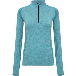 Tridri Seamless 3D Fit Multi Sport Performance Zip Top Women - Turquoise