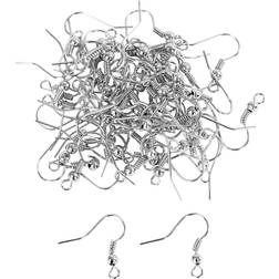 French Ear Wires, L: 18 mm, silver-plated, 100 pc/ 1 pack