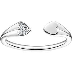 Charm Club Heart Ring - Silver/Transparent