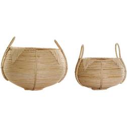 Dkd Home Decor Korg set Rattan Bali (2 pcs) (25 x 25 x 22 cm) (35 x 35 x 37 cm) Korg