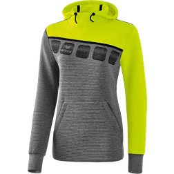 Erima 5-C Hoody Women - Grey Marl/Lime Pop/Black