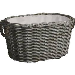 vidaXL Vedkurv Med Bærehåndtak 60x40x28 cm Grå Seljetre