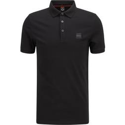 HUGO BOSS Stretch Cotton Slim Fit with Logo Patch Polo Shirt - Black