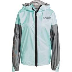 Adidas Terrex Agravic Pro RAIN.RDY Trail Running Jacket Women - Acid Mint/Black