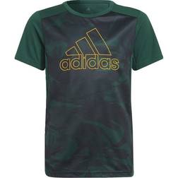 Adidas Boy's Designed To Move Graphic T-shirt - Collegiate Green/Night Grey (GT1419)