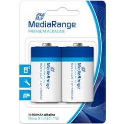 MediaRange Premium Alkaline Mono D Compatible 2-pack