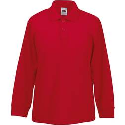 Fruit of the Loom Kid's 65/35 Long Sleeve Polo - Red (0632010)