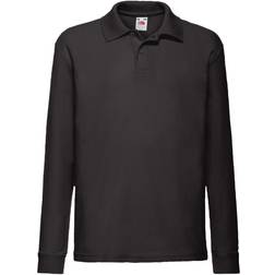 Fruit of the Loom Kid's 65/35 Long Sleeve Polo - Black (0632010)