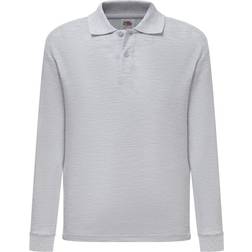 Fruit of the Loom Kid's 65/35 Long Sleeve Polo - Heather Grey (0632010)