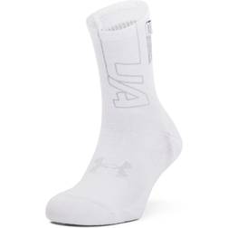 Under Armour ArmourDry Run Crew Socks Unisex - White/Halo Gray