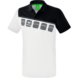 Erima 5-C Polo Shirt Kids - White/Black/Dark Grey