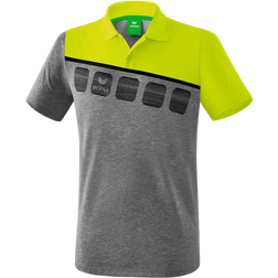 Erima 5-C Polo Shirt Kids - Grey Marl/Lime Pop/Black