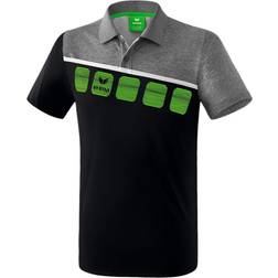 Erima 5-C Polo Shirt Men - Black/Grey Marl/White