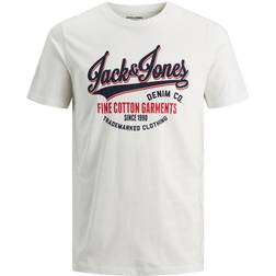 Jack & Jones Logo Decorated T-shirt - White/Cloud Dancer